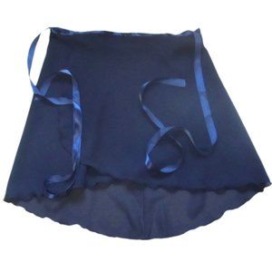 Navy Blue Georgette Wrap Ballet Dance Yoga Skirt Plus Queen Size XL 2X US Made